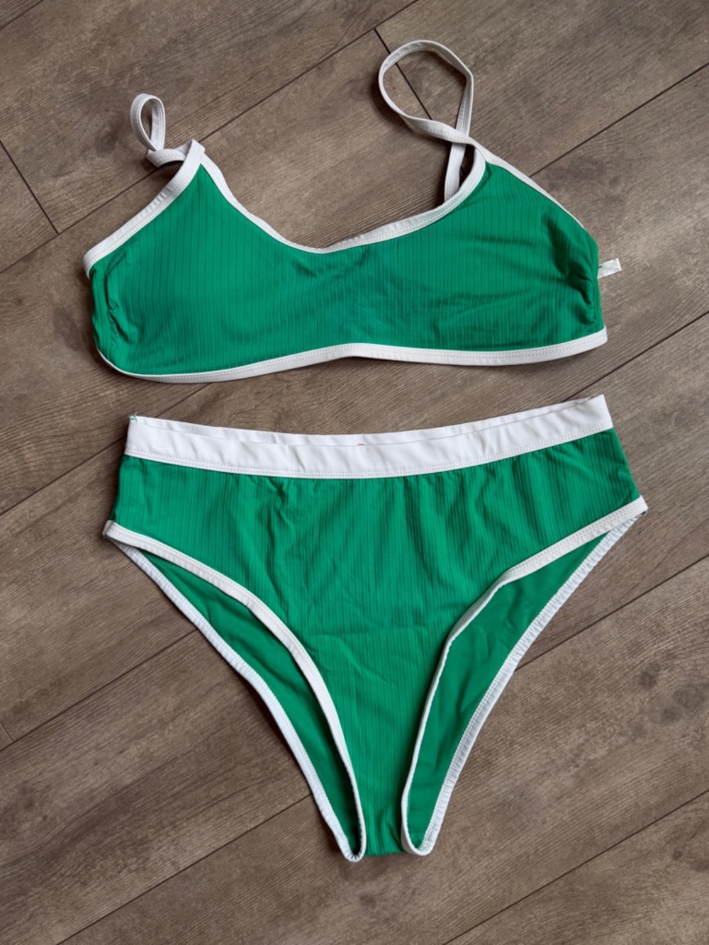 Ardene Green Bikini Set with White Trim - Women Swim
